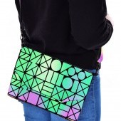 Crossbody KABELKA, reflexne svietiace pri dopade svetla, CHAMELEON GEOMETRIC