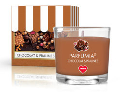 55 ml votivní sójová eko-svíce, čokoláda a pralinky, CHOCOLAT & PRALINES, PARFUMIA® 