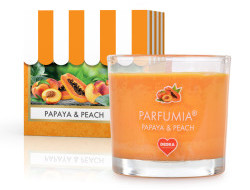 55 ml votivní sójová eko-svíce, PAPAYA & PEACH, PARFUMIA® 