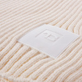 Žebrovaná teplá pletená šála s aplikací loga FC WHITE BADGE 