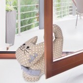 Dverová textilná zarážka v tvare mačky