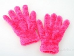 Hebké žinilkovej rukavice - pink