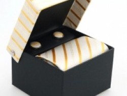 Hodvábna kravata - zlato-strieborné pruhy
