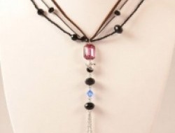 Luxusné náhrdelníky ušľachtilej ocele s brúseným krištáľom