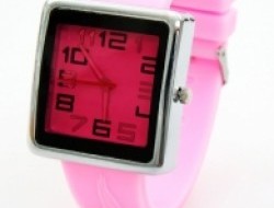Náramkové hodinky QUARTZ ružové so silikónovým pásikom