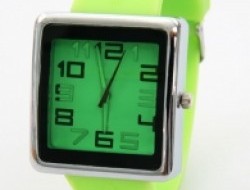 Náramkové hodinky QUARTZ zelené so silikónovým pásikom
