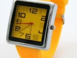 Náramkové hodinky QUARTZ žlté so silikónovým pásikom
