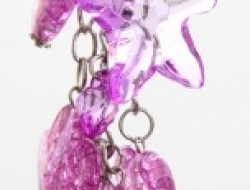 Prívesok s karabínou - na zavesenie fialovo-ružový