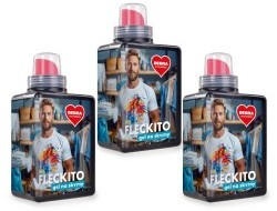 3 ks FLECKITO | Gelový odstraňovač skvrn | BIO | 7 bioenzymů nové generace & dvojí použití | 3 x 500 ml 