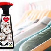 ECO žehlička ve spreji® WHITE COTTON na vyrovnání skladů a záhybů na oblečení 