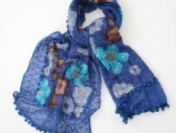 Vrstvená pletený šál - modrá