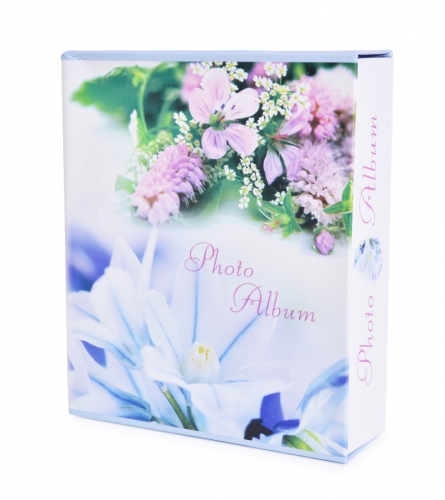 ROMANTIC fotoalbum modrý s kvetmi