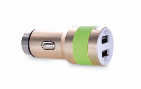 2 x USB nabíjací adaptér do auta s bezpečnostným hrotom