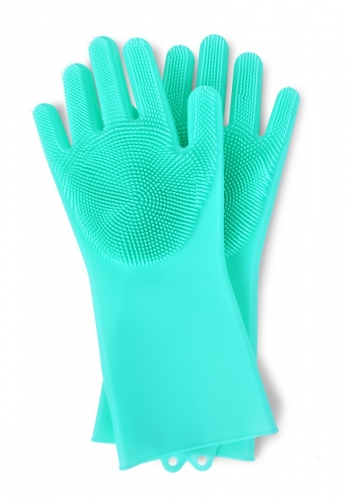 SILIKÓNOVÁ rukavica na umývanie povrchov zelená