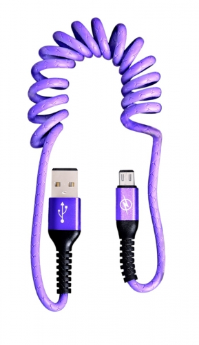 FLEXI USB kábel s koncovkou micro USB fialový