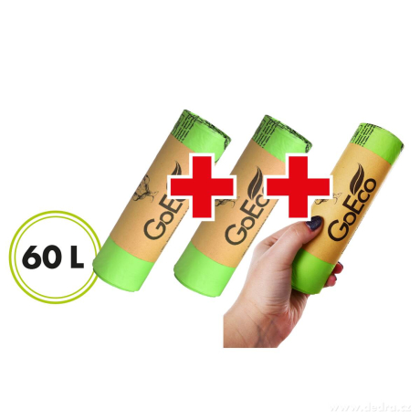 Sada 2+1 ZDARMA ekopytel na odpadky, z kukuřice, 100% kompostovatelný GoEco® 