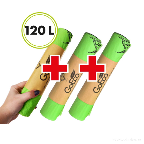 Sada 2+1 ZDARMA ekopytel na odpadky, z kukuřice, 100% kompostovatelný GoEco® 
