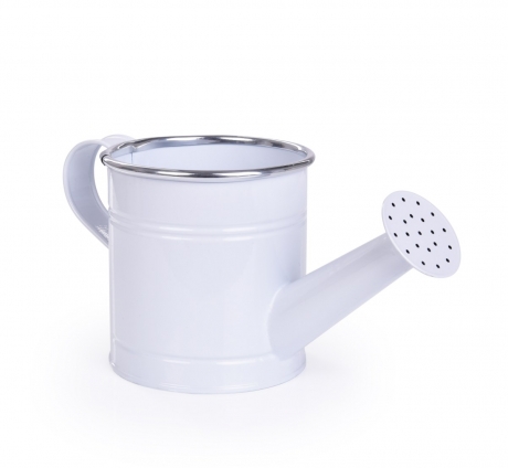 22 cm Dekorativní kovová konvička, bílá 