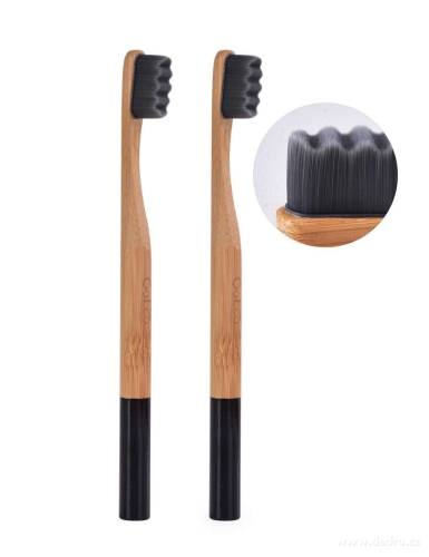 SADA 1+1 | GoEco® BAMBOO | Zubní kartáček 10 000 vláken | Ultra jemné a husté štětinky |  černý 