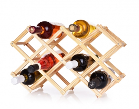 Skladacia drevená vinotéka / stojan na víno GoEco® pre 10 fliaš