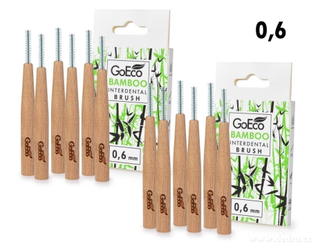 SADA 1+1 | GoEco® BAMBOO | Mezizubní kartáčky 0,6 mm | 12 ks | Z bambusu | Ekologická ústní hygiena 