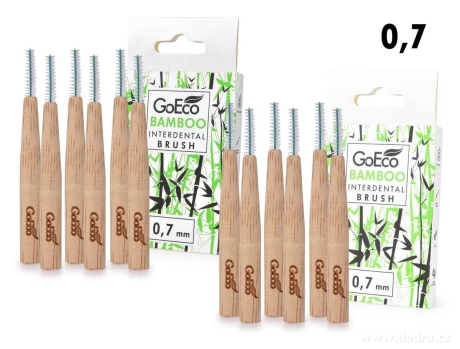 SADA 1+1 | GoEco® BAMBOO | Mezizubní kartáčky 0,7 mm | 12 ks | Z bambusu | Ekologická ústní hygiena 