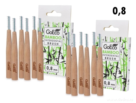 SADA 1+1 | GoEco® BAMBOO | Mezizubní kartáčky 0,8 mm | 12 ks | Z bambusu | Ekologická ústní hygiena 