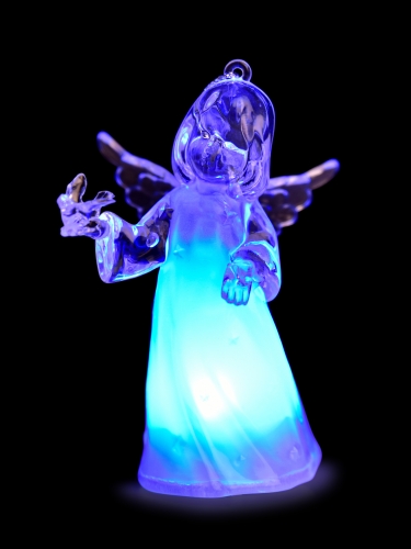 10 cm svietiaca LED anjel s premenlivým farebným osvetlením