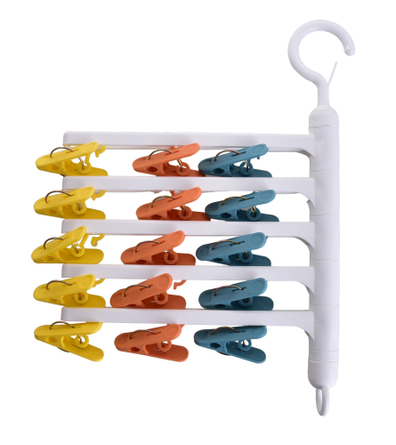 Závěsný kolotoč s 15 barevnými kolíčky na prádlo, KOLÍČKOVNÍK 