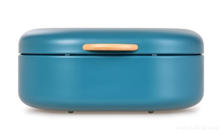 GOURMET | kovový chlebník s otevíracím víkem | tyrkysový 