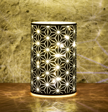 15,5 cm skleněný svícen s led osvětlením 