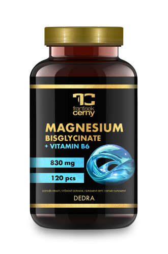 120 kapslí MAGNESIUM BISGLYCINÁT 830 mg, elementární hořčík 166 mg + vitamín B6 P5P 