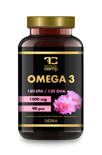 90 kapslí OMEGA 3, 1000 mg, 180 mg EPA, 120 mg DHA, Vitamin E 