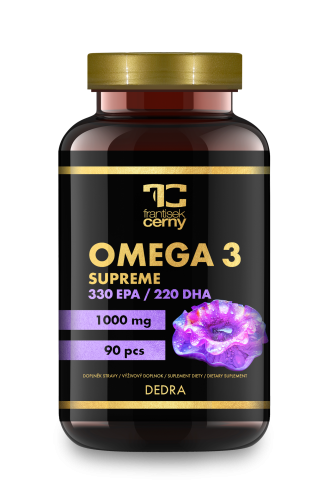 90 kapslí OMEGA 3 SUPREME, 1000 mg, 330 mg EPA, 220 mg DHA, Vitamin E 