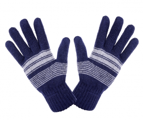 PLETENÉ rukavice tmavo - modré