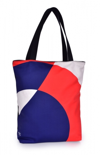 FC ELEGANT Tricolore textilná kabelka / taška s uzatváraním na zips