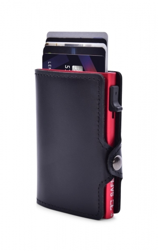 FC SAFE peňaženka na ochranu platobných kariet čierno - červená