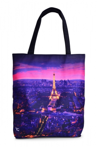 Textilná kabelka / taška FC ELEGANT NIGHT PARIS s uzatváraním na zips