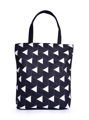 Textilná kabelka / taška FC ELEGANT BLACKk & WHITE s uzatváraním na zips