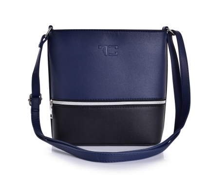 INFINITY Crossbody kabelka z ekokože modro čierna