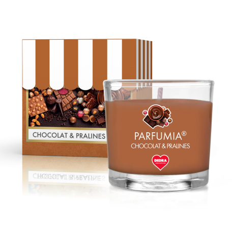 55 ml votivní sójová eko-svíce, čokoláda a pralinky, CHOCOLAT & PRALINES, PARFUMIA® 