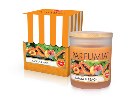 Sójová vonná EKO svíce PARFUMIA, papája a broskev, PAPAYA & PEACH   