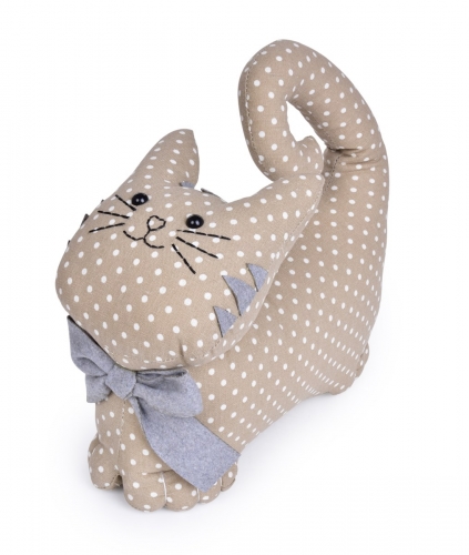 Dverová textilná zarážka v tvare mačky