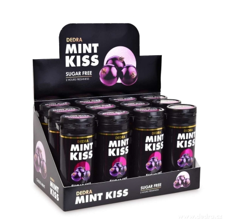 Sada 12 ks MINT KISS | rybízovo-mátové osvěžující pastilky bez cukru 