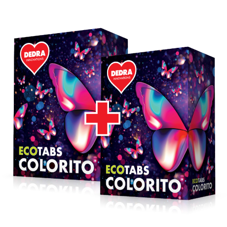 Sada 1+1 EKO tablety na barevné prádlo ECOTABS COLORITO 