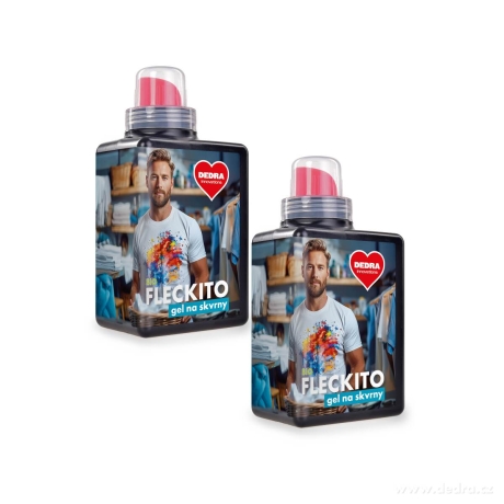 2 ks FLECKITO | Gelový odstraňovač skvrn | BIO | 7 bioenzymů nové generace & dvojí použití | 2 x 500 ml 
