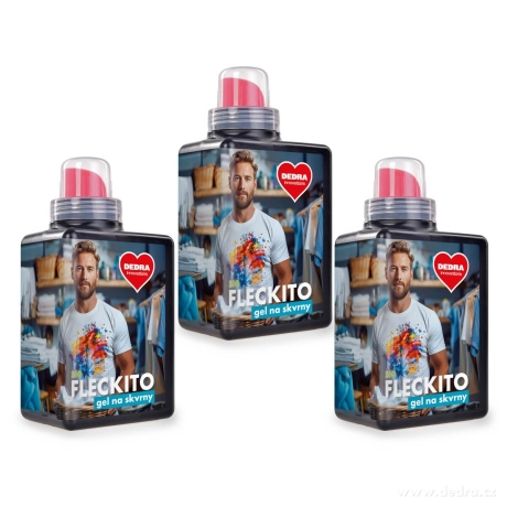 3 ks FLECKITO | Gelový odstraňovač skvrn | BIO | 7 bioenzymů nové generace & dvojí použití | 3 x 500 ml 